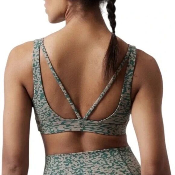 Athleta Exhale Bra Ocelot Spot Bluff Grey Extra Large D-DD Cup Sports NWOT - Picture 6 of 11